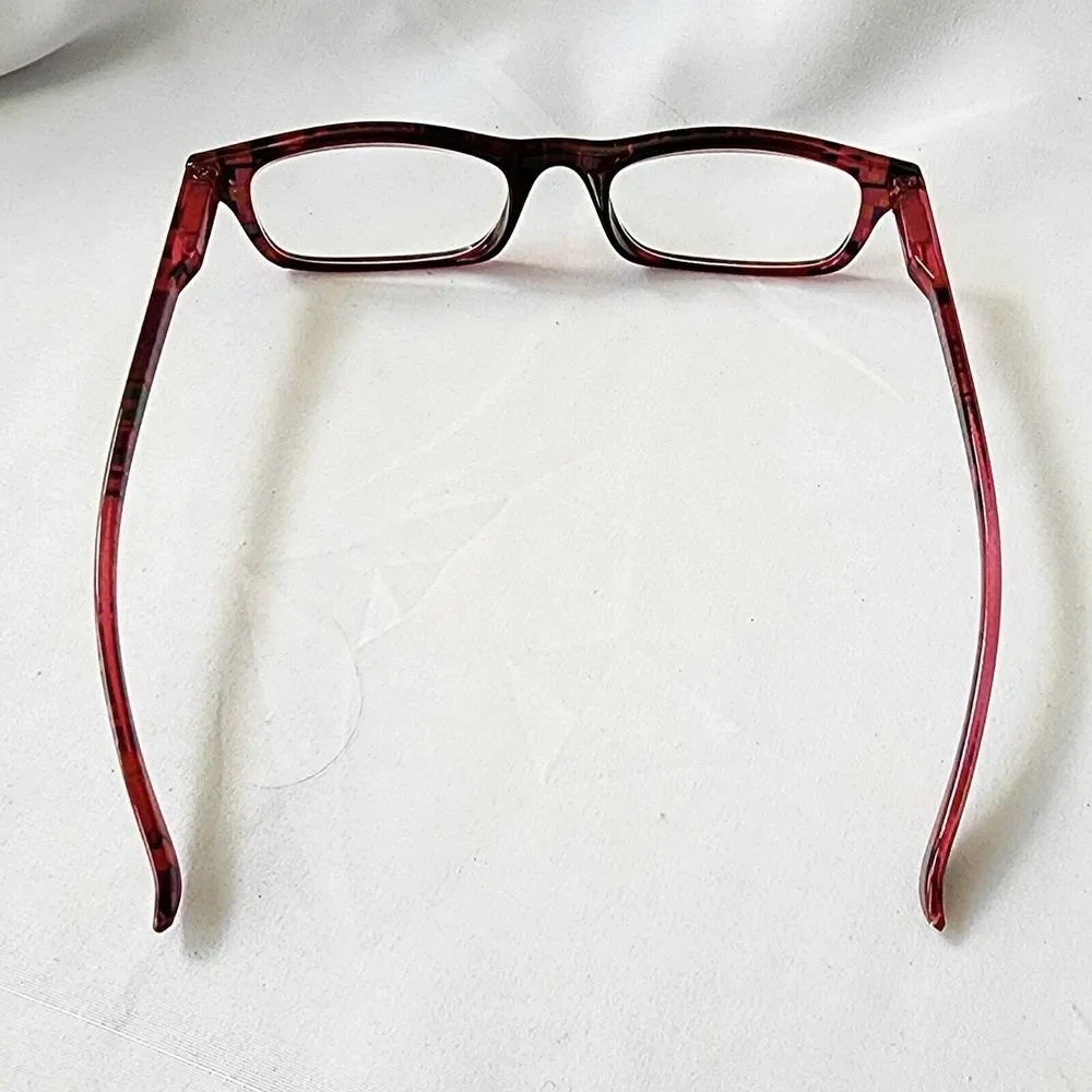 Foster Grant‎ Allegra Black Red Geometric Reading Glasses Readers 50-19-139 Case